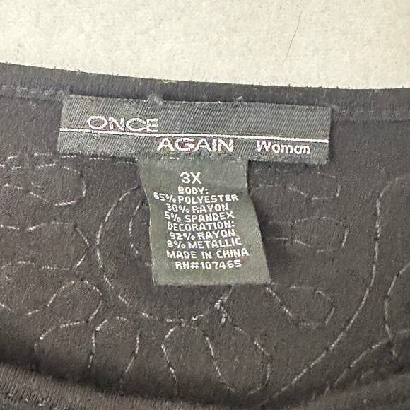 Once Again Quill Braid 3/4 Sleeve Top Size 3X Whimsigoth Victorian Baroque - Picture 7 of 9